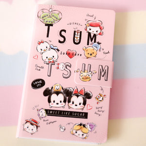 1pc lovely cartoon tsum mickey mermaid  Stitch notebook Color Paper Diary Book  School Office Supplies Stationery