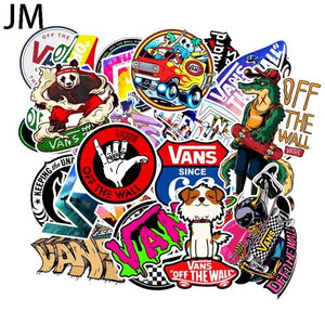 100Pcs/Set Cartoon cute doodle sticker brand skateboard suitcase laptop guitar car PVC waterproof wallpaper